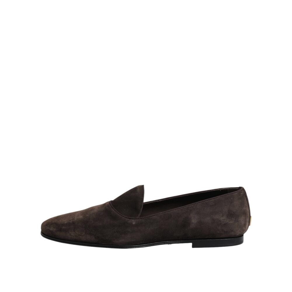 Dolce & Gabbana Dolce & Gabbana Brown Velvet Leather Slip On Loafers Shoes Size US 7 / EU 40 - 6 Thumbnail