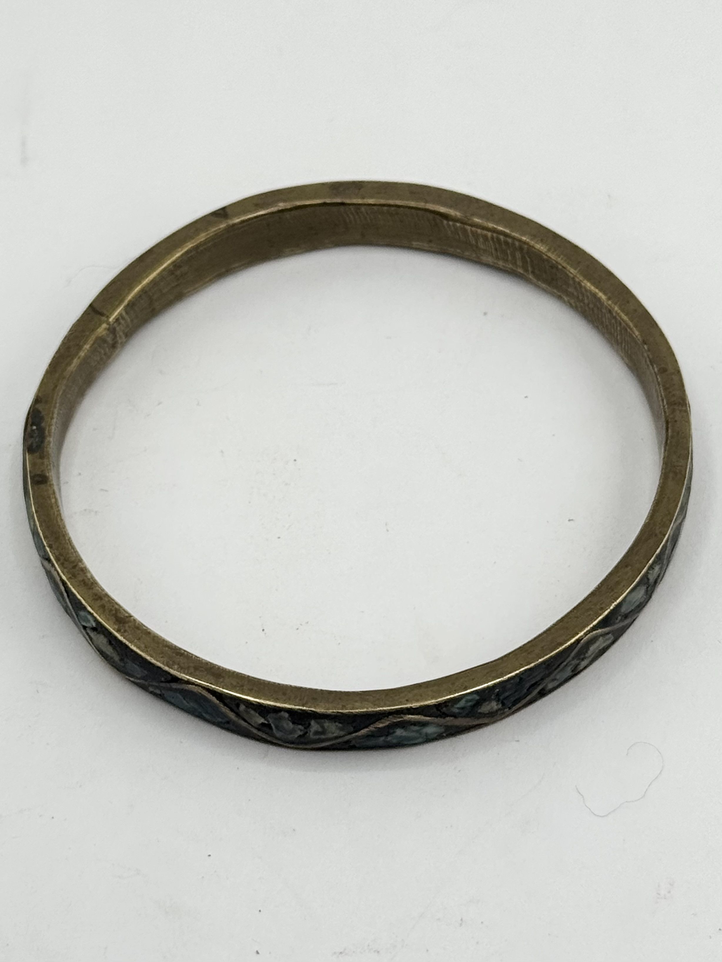 Vintage Vintage turquoise stone inlay bangle bracelet Size ONE SIZE - 5 Thumbnail