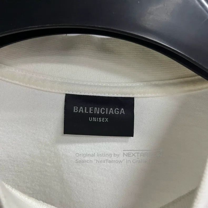 Balenciaga White plain Hawaiian palm tree print round neck