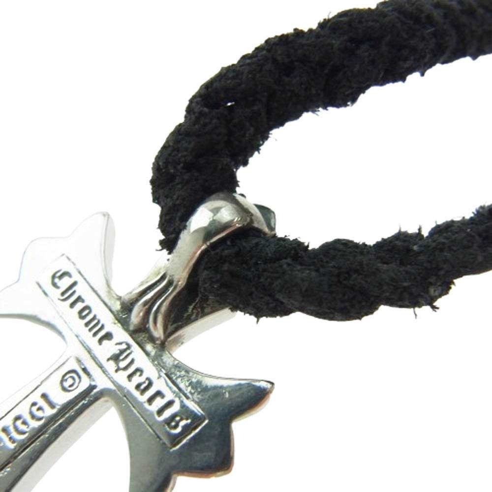 Chrome Hearts CHROME HEARTS SMALL CROSS PENDANT LEATHER BRAID NECKLACE Size ONE SIZE - 5 Thumbnail