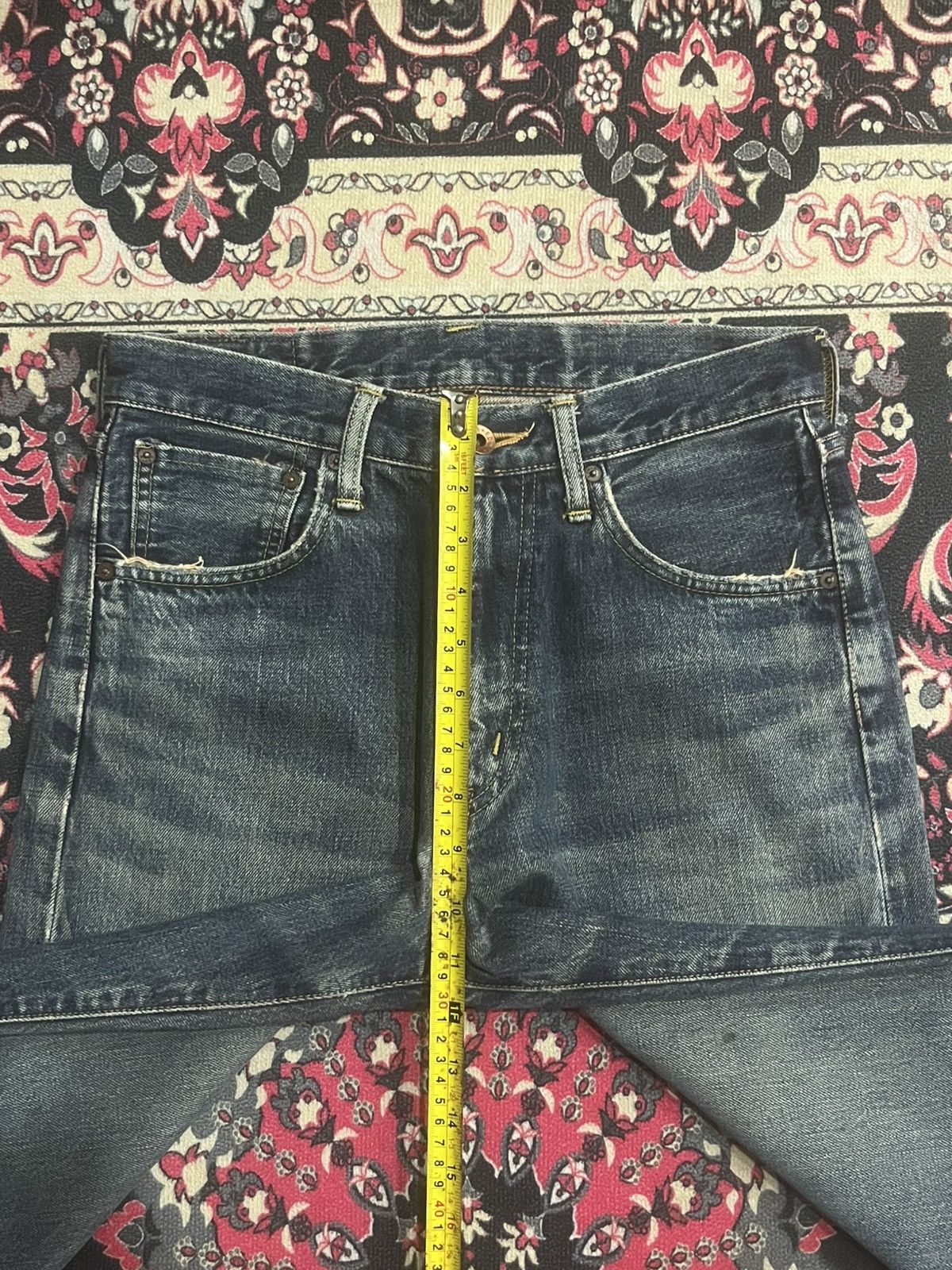 Acne Studios Vintage Edwin 505X Japan Rusty Blue Distressed Selvedge Jean Size US 28 / EU 44 - 15 Thumbnail