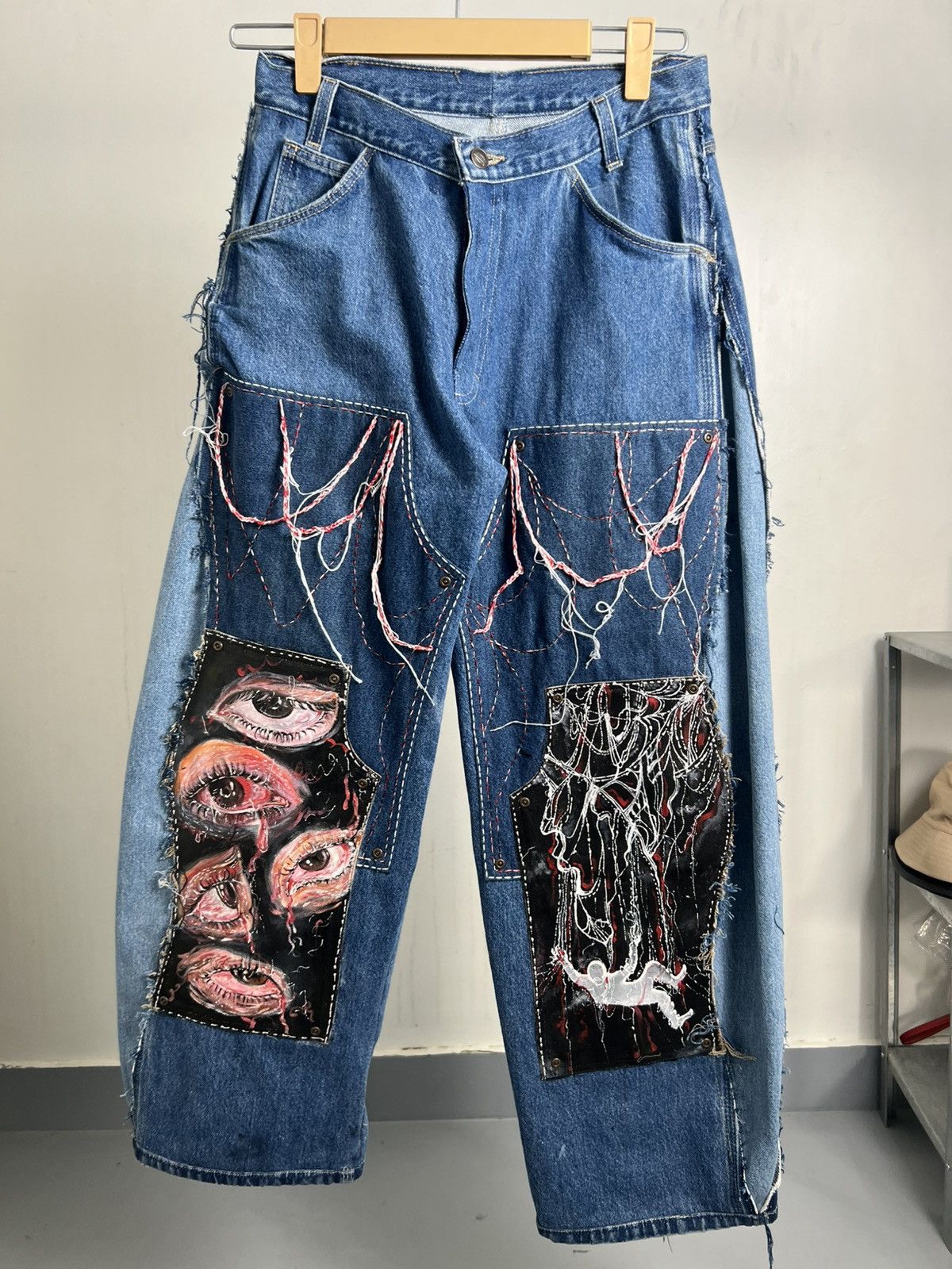 Vintage 10f1 hand made printed double knee baggy fit denim Size US 28 / EU 44 - 7 Thumbnail