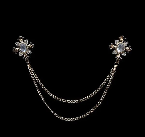Jewelry Crystal Cross Chain Collar Shirt Size ONE SIZE - 2 Thumbnail