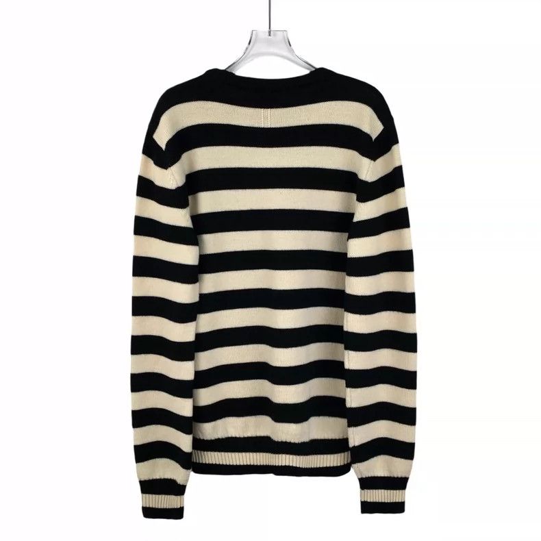 Saint Laurent Paris Saint Laurent Paris Colour matching striped wool round nec Size L / US 10 / IT 46 - 2 Thumbnail