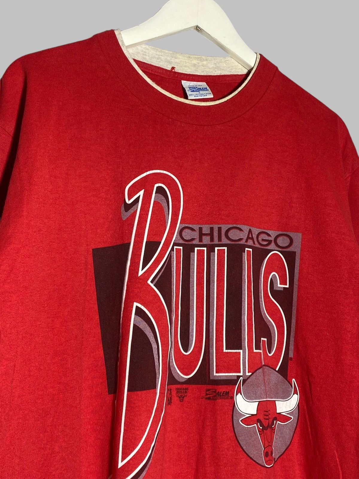 NBA Chicago Bulls Salem Sportswear T-Shirt VTG 90s NBA Logo Size US L / EU 52-54 / 3 - 3 Thumbnail