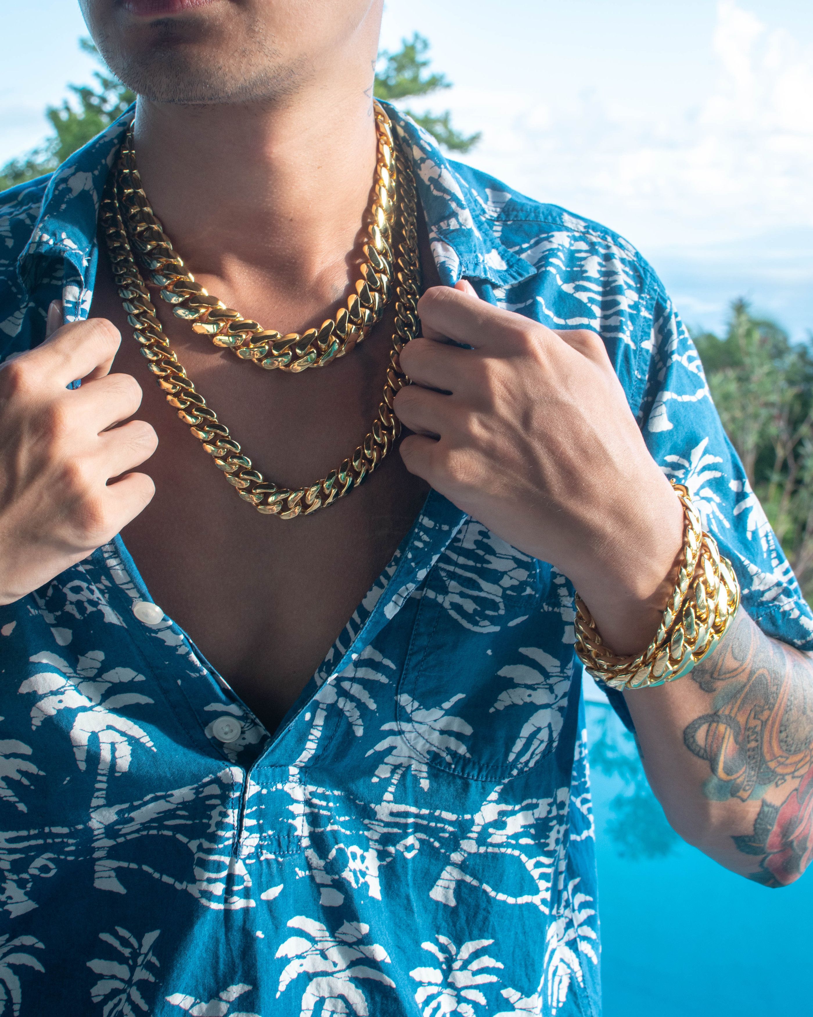 Other 18k Yellow Gold Handmade Miami Cuban Tight Link Chain Size ONE SIZE - 4 Thumbnail