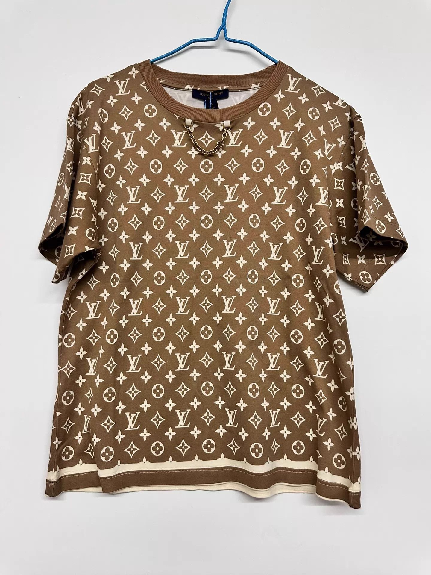 Louis Vuitton Beige Short Sleeve Patterned T-Shirt Size US M / EU 48-50 / 2 - 1 Thumbnail
