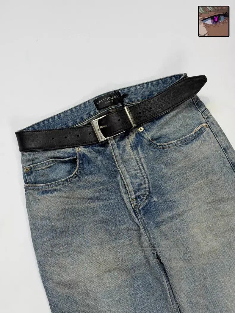 Balenciaga Balenciaga size XS Zipper straight-leg jeans with self-tie Size US 27 - 3 Thumbnail