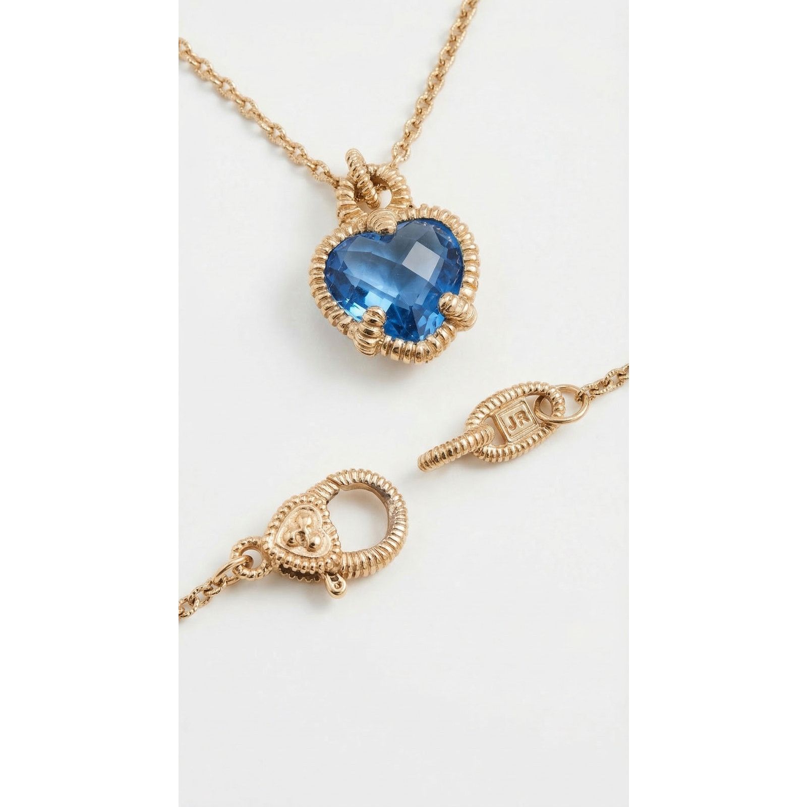 Judith Ripka Judith Ripka Blue Heart Chain Sterling Silver Necklace Size ONE SIZE - 7 Thumbnail