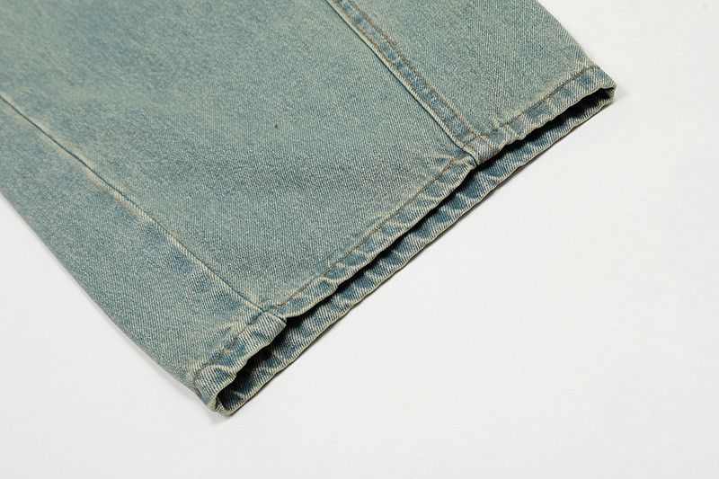 Vintage American retro light blue wide-leg curved jeans Size US 32 / EU 48 - 6 Thumbnail