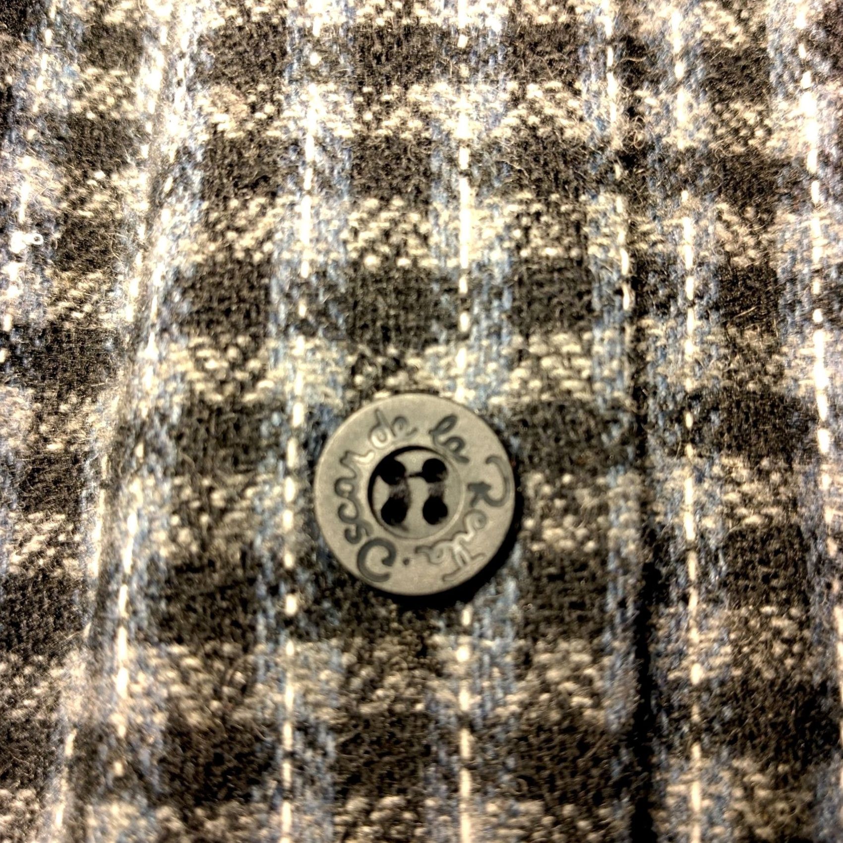 Oscar De La Renta VINTAGE Oscar de la Renta Skirt 9/10 Wool Blend Plaid A-Line Midi Button Front Womens Size 30" / US 8 / IT 44 - 7 Thumbnail