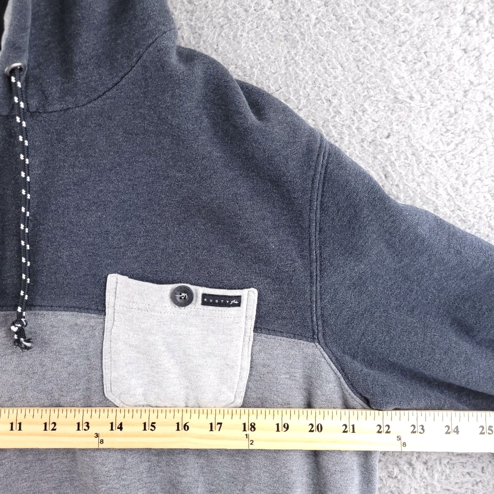 Rusty Rusty Hoodie Mens Medium Gray Stripe Pullover Sweatshirt Size US M / EU 48-50 / 2 - 7 Thumbnail