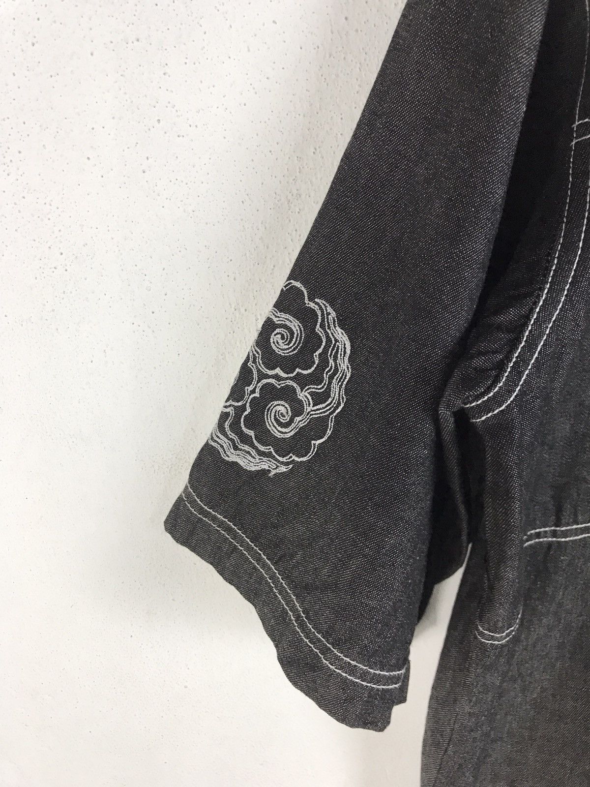 Kansai Yamamoto Vintage Kansai Man Kanji Embroidery Denim Shirt Size US L / EU 52-54 / 3 - 7 Thumbnail