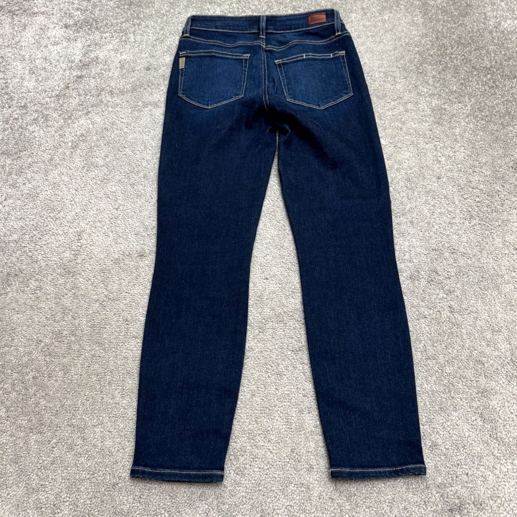 Paige Paige Hoxton Crop High Rise Skinny Jeans Womens 27 Blue Dark Wash Denim Stretch Size 27" / US 4 / IT 40 - 2 Thumbnail