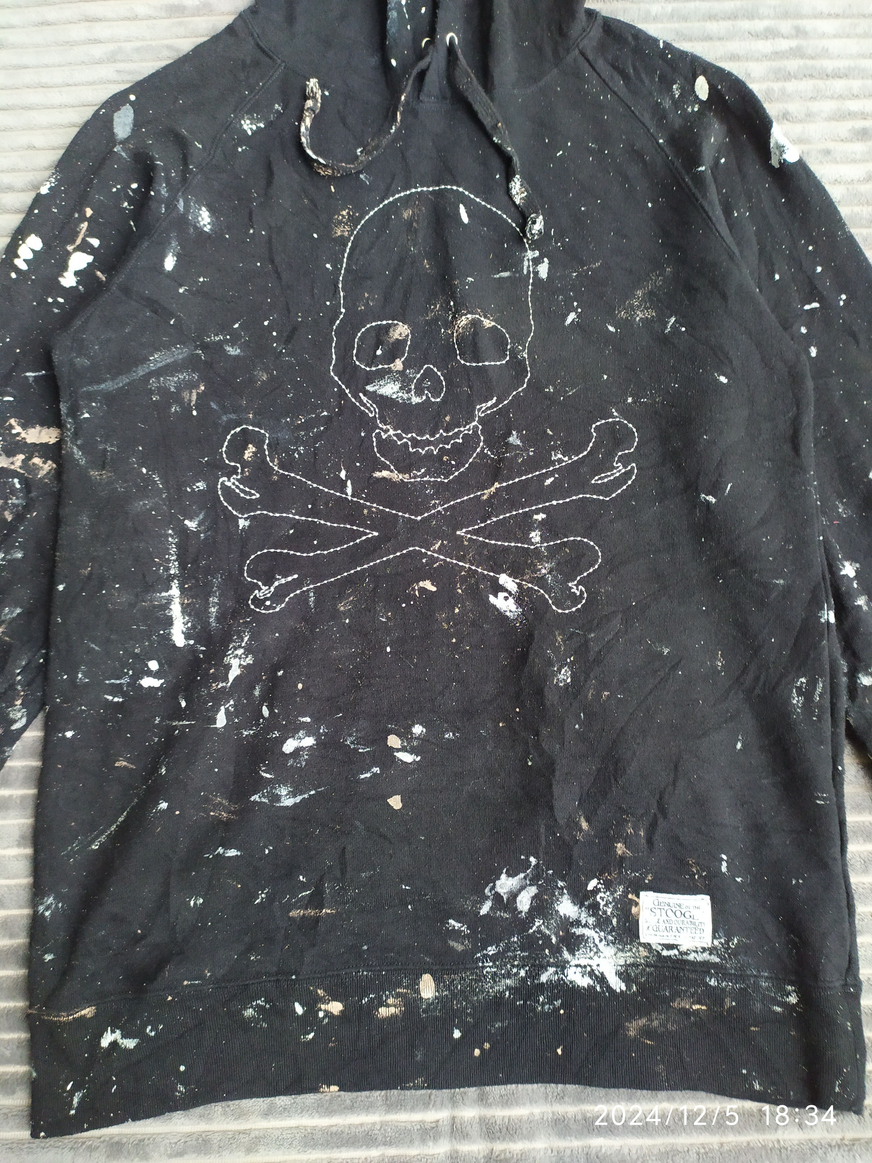 Japanese Brand Japanese Stooge&co Skull painted up zip up hoodie distressed Size US M / EU 48-50 / 2 - 2 Thumbnail