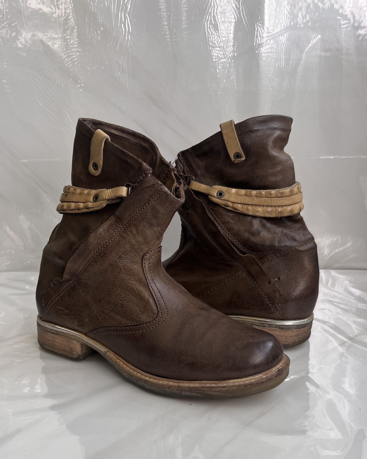 A.S.98 As 98 Airstep Zipper Boho Biker brown distressed boot Size US 8 / IT 38 - 13 Thumbnail