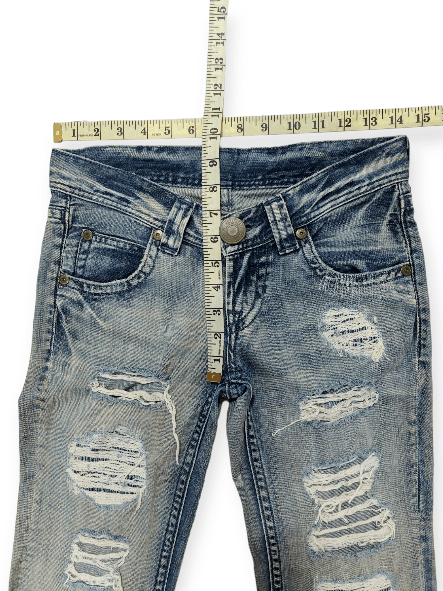 Designer Murua Low Rise Thrashed Denim Jeans Size 28" / US 6 / IT 42 - 20 Thumbnail