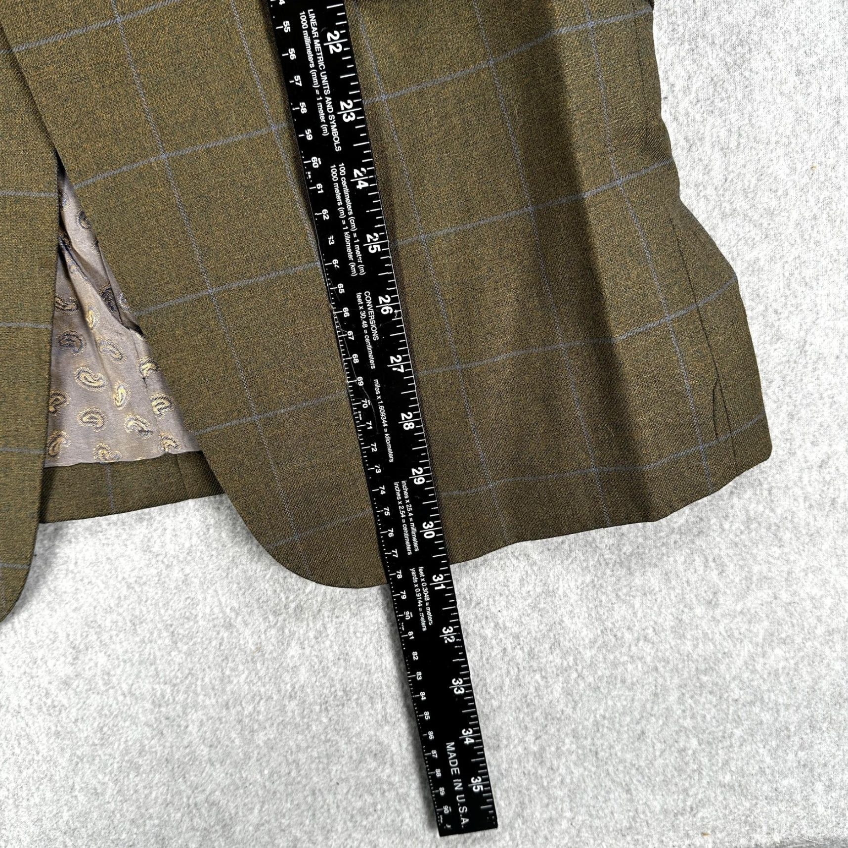 Vintage Cad & The Dandy Sport Coat Mens 40 Green Plaid Tweed Notch Lapel One-Button Front Jacket Coat Regular Tailored Size US XXS / EU 40 - 5 Thumbnail