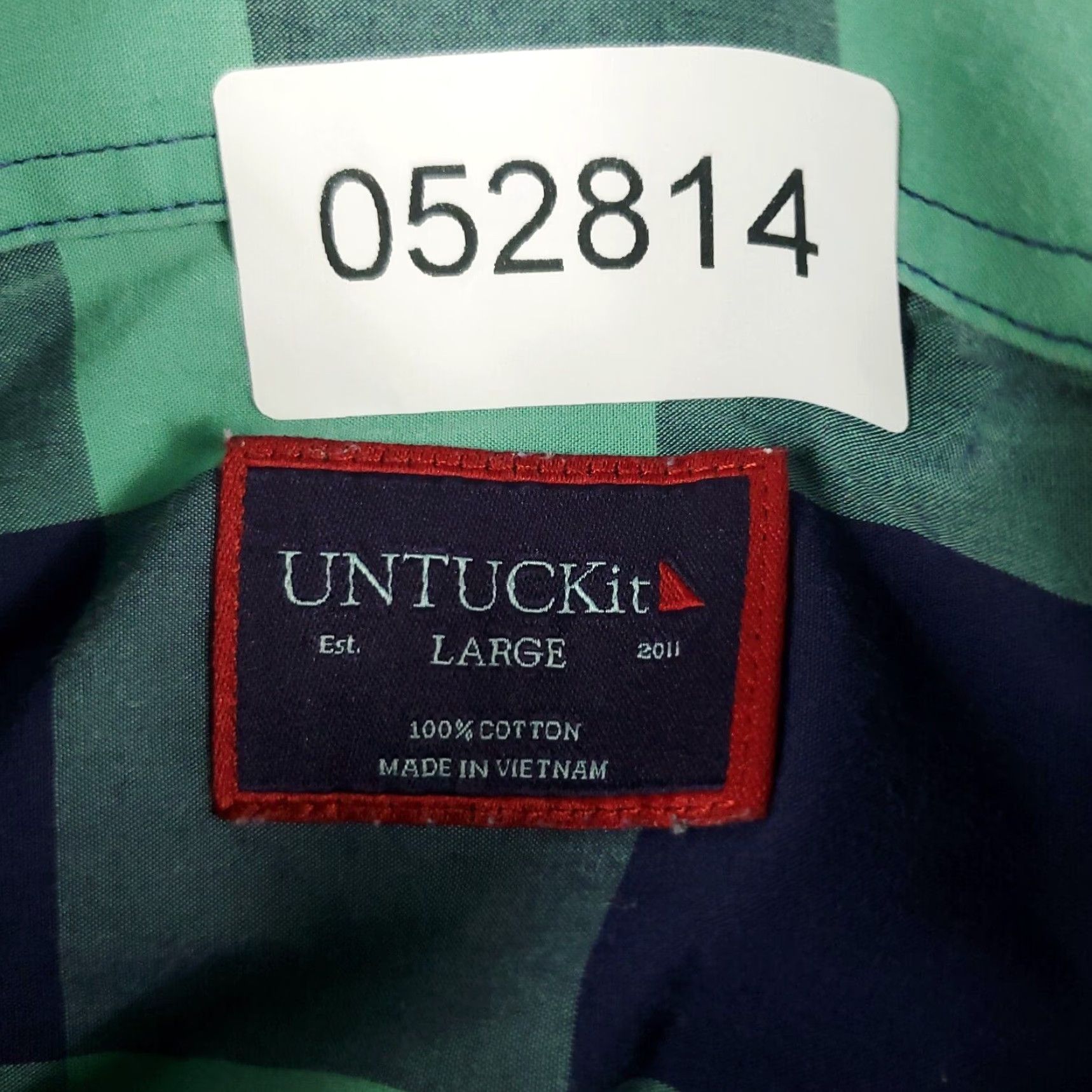 UNTUCKit UNTUCKit Shirt Mens L Green Check Button Up Long Sleeve Size US L / EU 52-54 / 3 - 6 Thumbnail