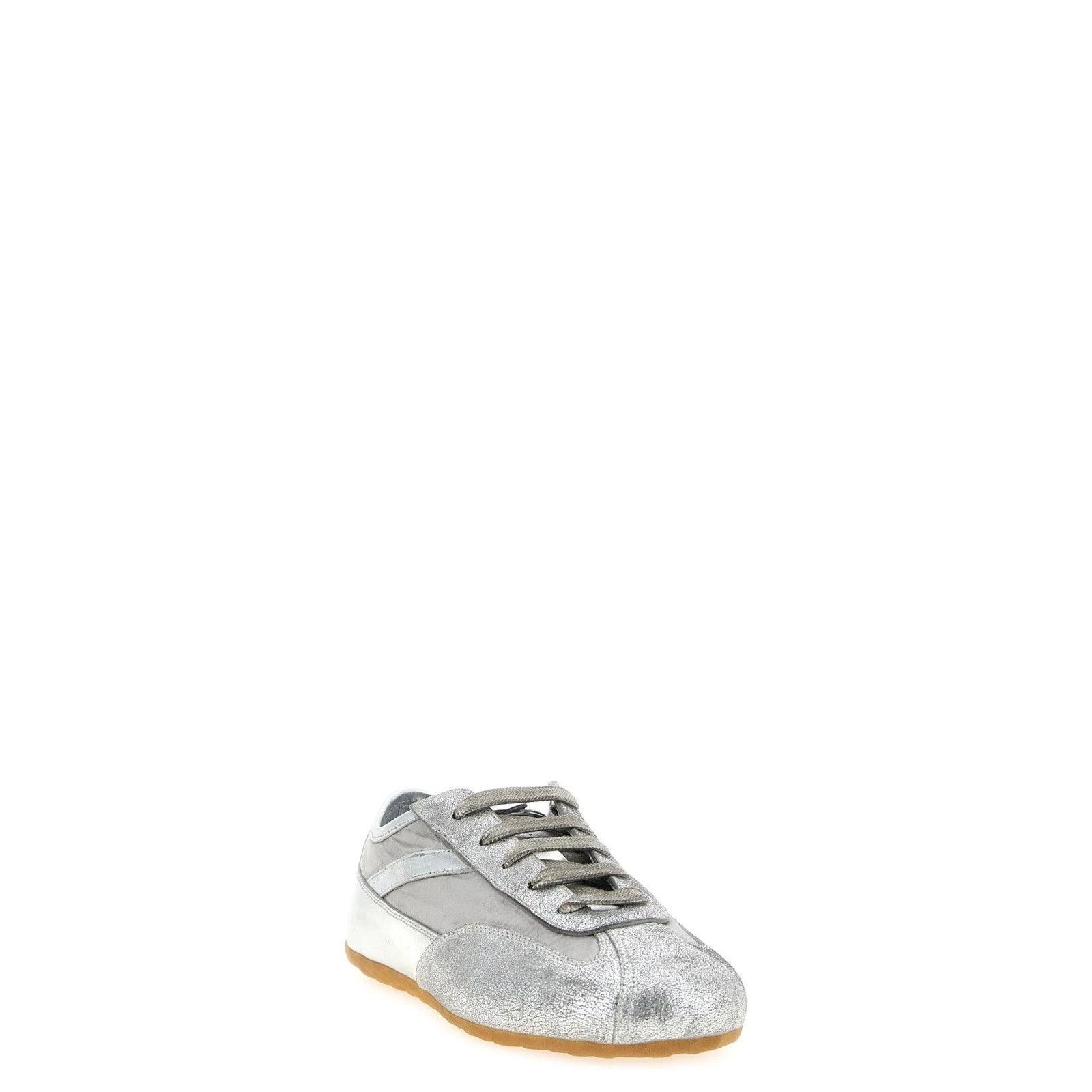Alexander McQueen ALEXANDER MCQUEEN Boxe Basse Silver Leather Sneakers New & A Size US 7 / IT 37 - 2 Thumbnail