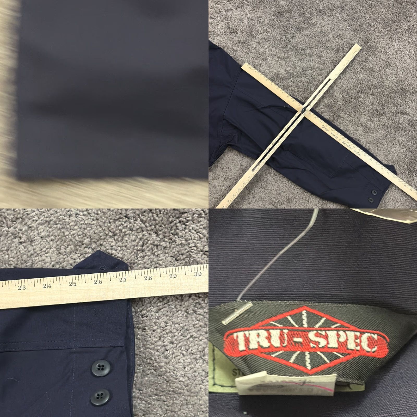 Vintage TRU-SPEC Shirt Mens 4XL Blue Canvas Tactical Utility Long Sleeve Pockets Tac Shirt Size US XXL / EU 58 / 5 - 8 Thumbnail