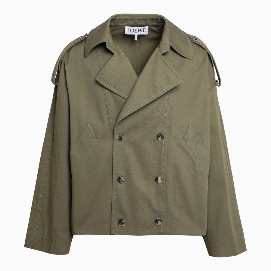 Image of Loewe O1D2Blof0424 Double-Breasted Jacket In Green, Men's (Size Small)