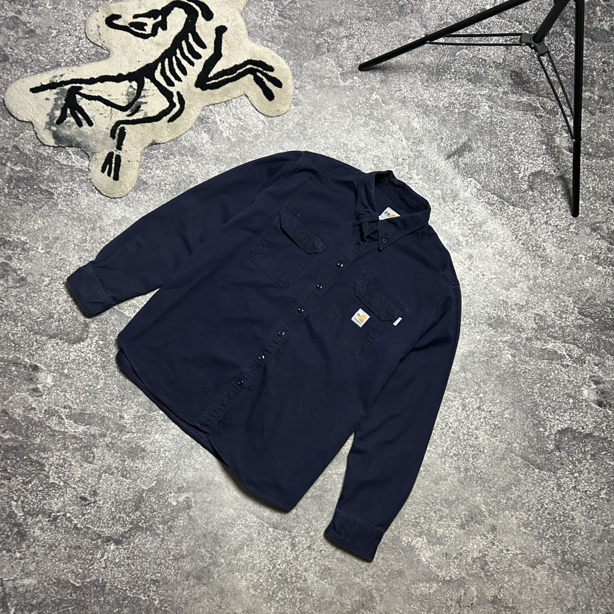 Carhartt Wip Vintage Carhartt Wip Patch Logo workwear button denim shirt Size US XL / EU 56 / 4 - 1 Thumbnail
