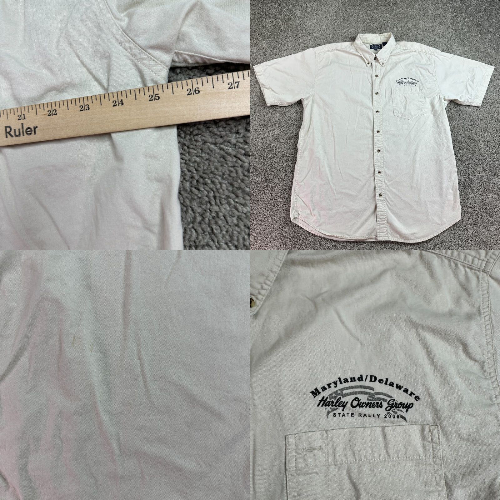 Vintage VINTAGE Harley Owners Group HOG Shirt Mens XL Beige Deep Creek Rally Button Up Size US XL / EU 56 / 4 - 8 Thumbnail