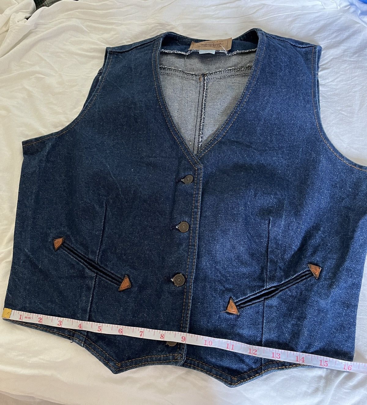 Levi's Vintage 1970s Levis Smile Pocket Leather Trim Vest Size L / US 10 / IT 46 - 15 Thumbnail