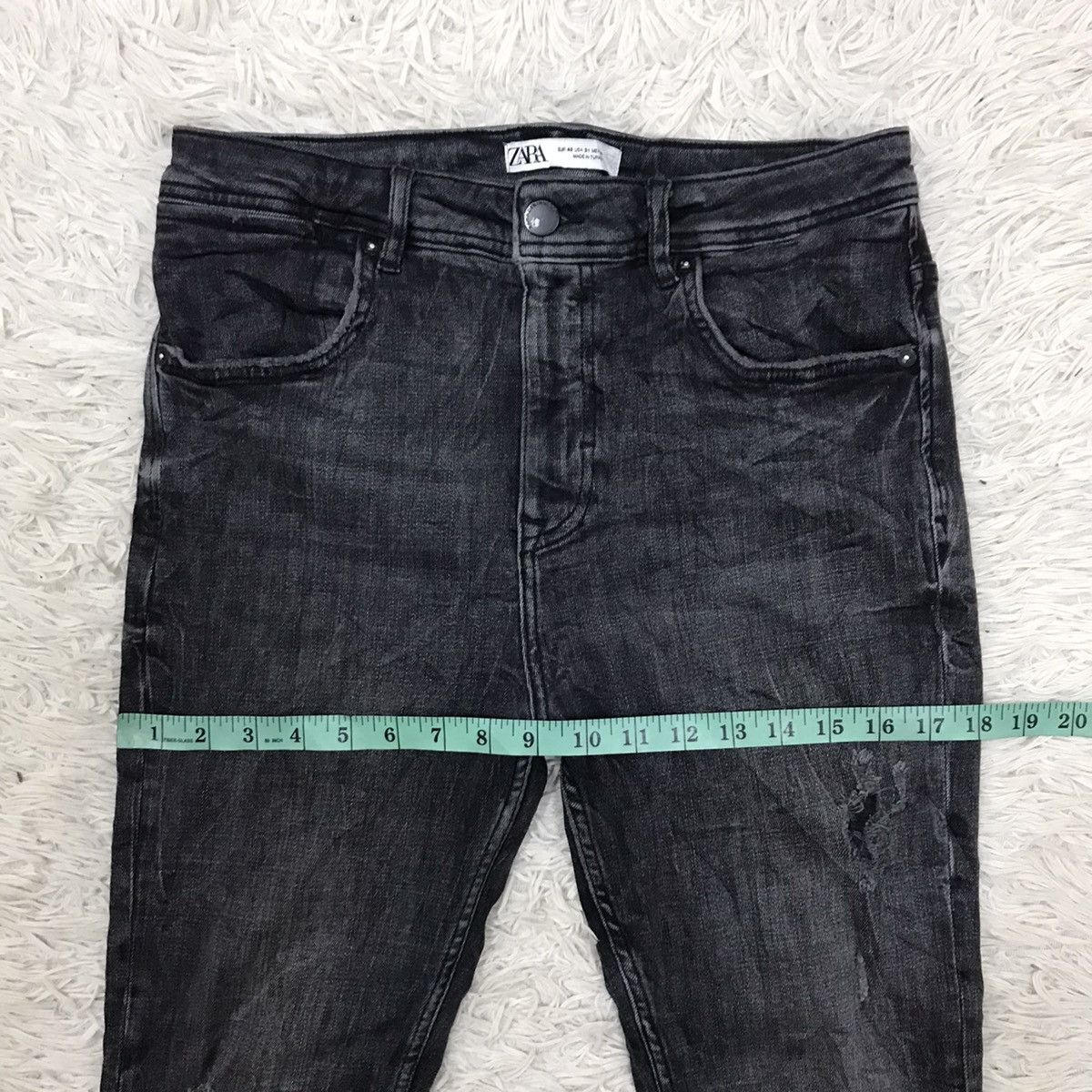 Japanese Brand Zara Man Denim Wear Skinny Fit Distressed Jeans Size US 29 - 16 Thumbnail