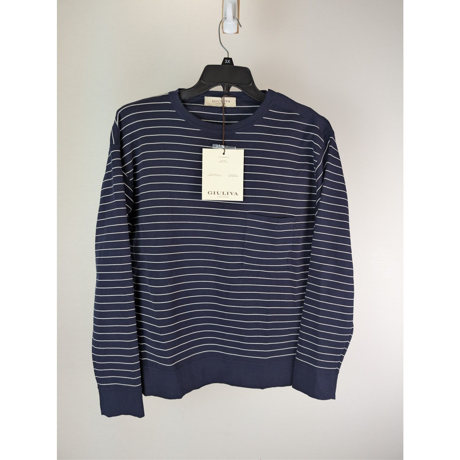 Other o1rshd1 CC20 Giuliva Round Collar Striped Sweater Blue/White Size US M / EU 48-50 / 2 - 8 Thumbnail