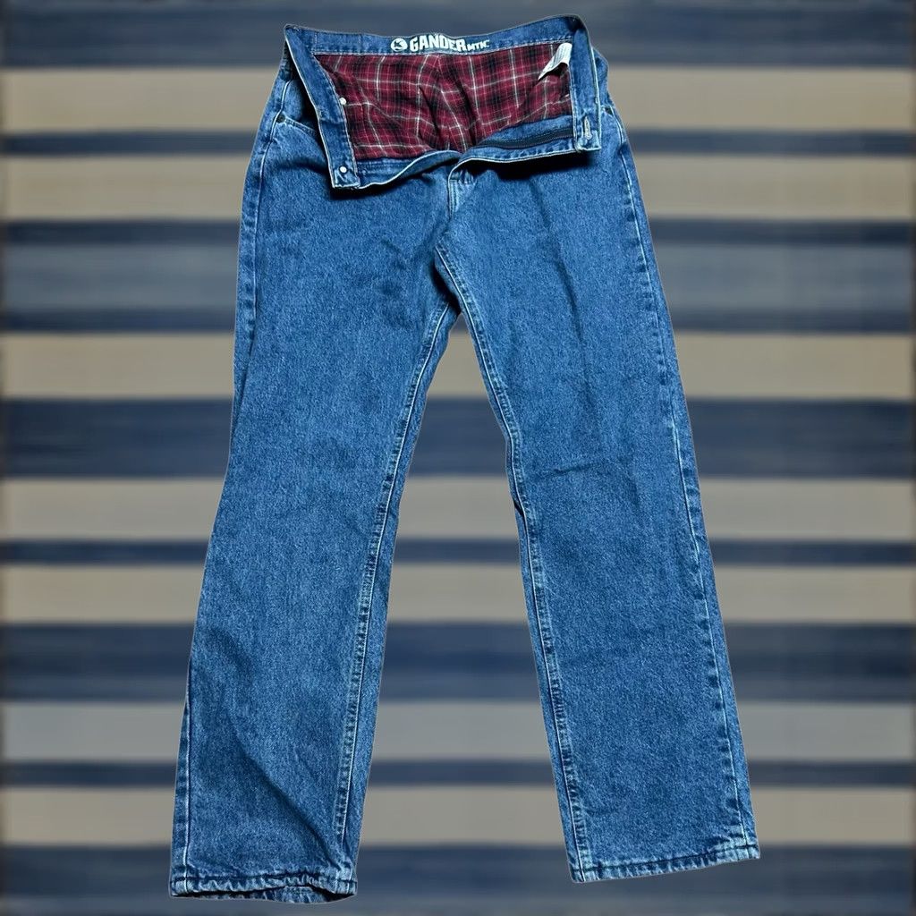 Denime VINTAGE Gander Mountain Jeans Mens 32x32 Blue Denim Straight Leg Flannel Lined Pants Regular Rise 5-Pocket USA VTG Size US 32 / EU 48 - 1 Thumbnail