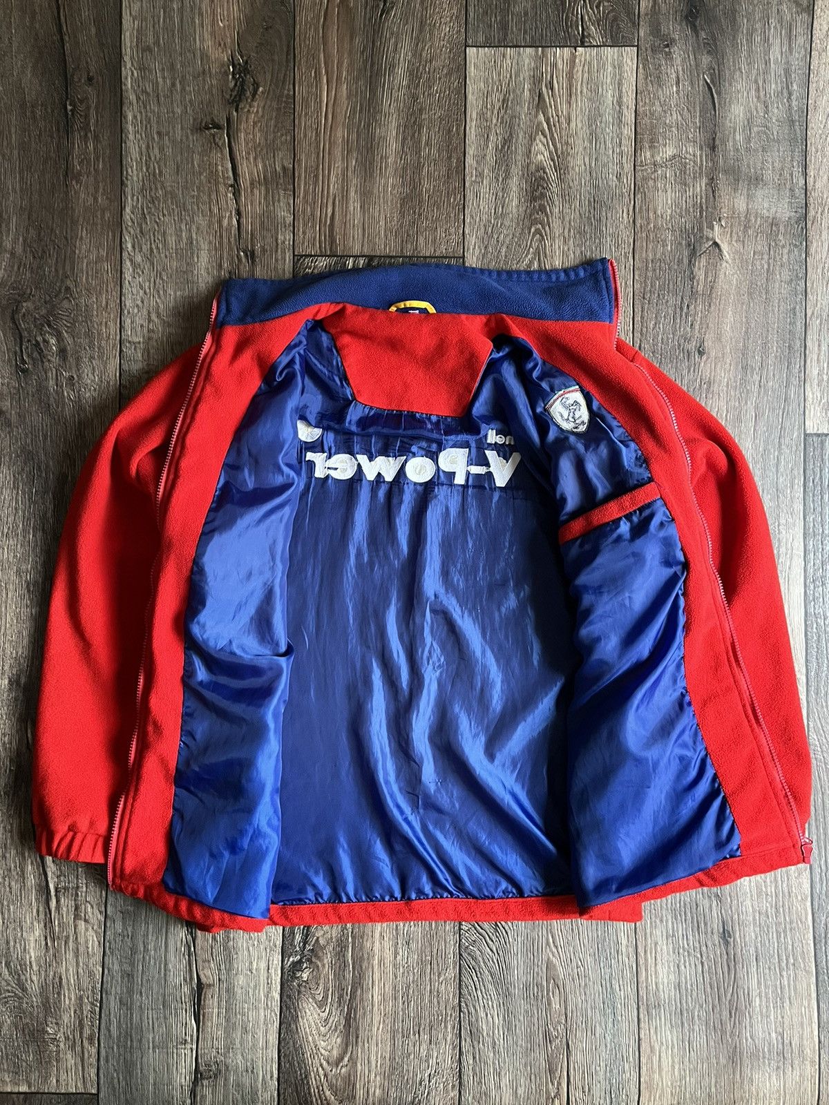 Ferrari × Vintage Vintage Ferrari Racing Formula 1 Shell V-Power Fleece Jacket Size US L / EU 52-54 / 3 - 7 Thumbnail