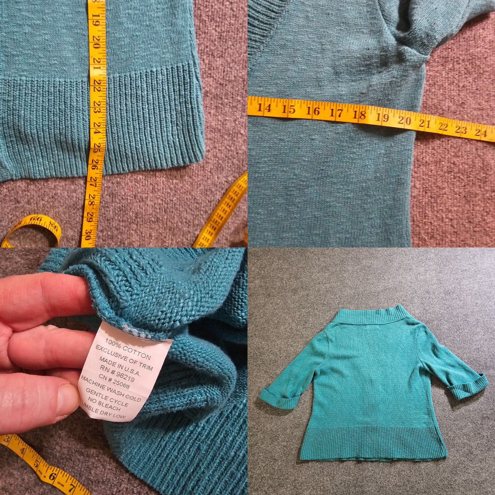 Vintage Willow Cardigan Sweater Womens Large Green Knit Sun Buttons 3/4 Sleeve Casual Size L / US 10 / IT 46 - 8 Thumbnail