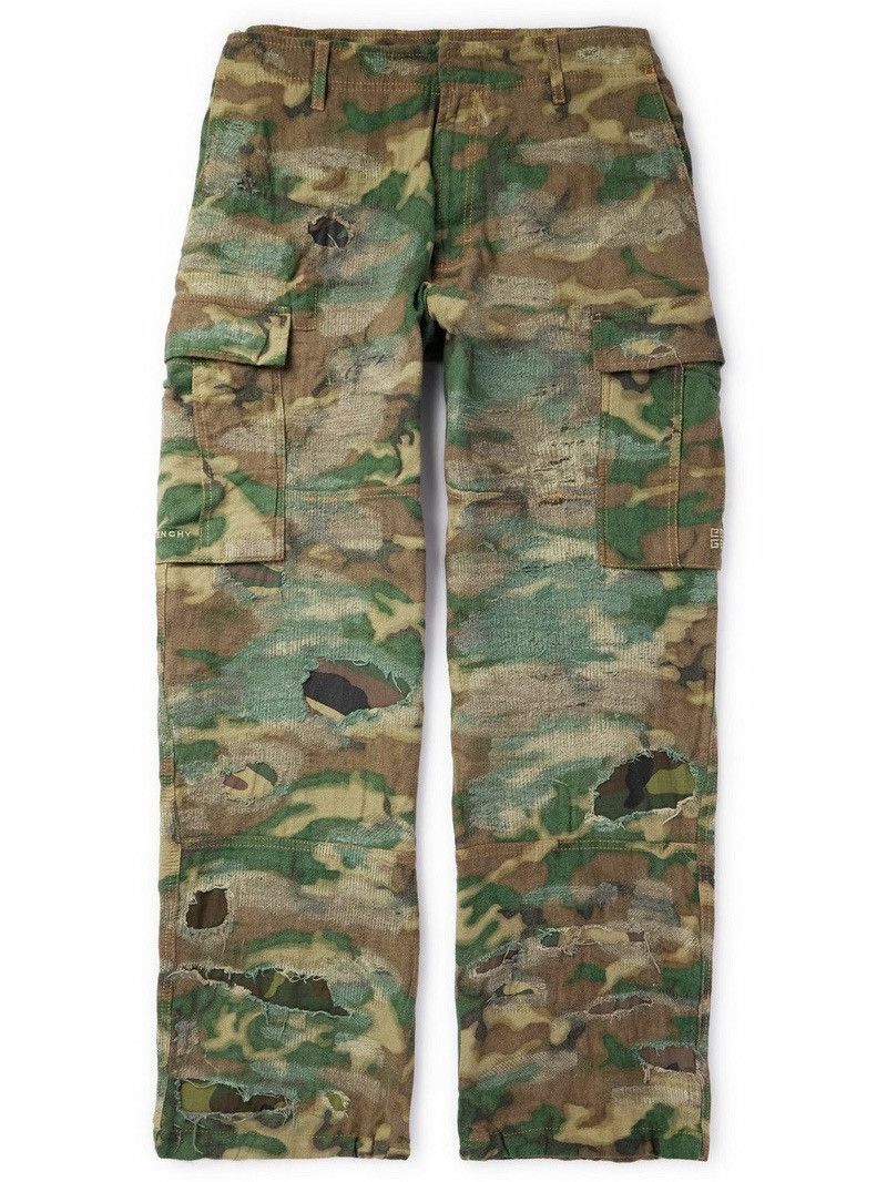 Givenchy Straight-Leg Distressed Cotton Cargo Trousers Size US 32 / EU 48 - 2 Thumbnail