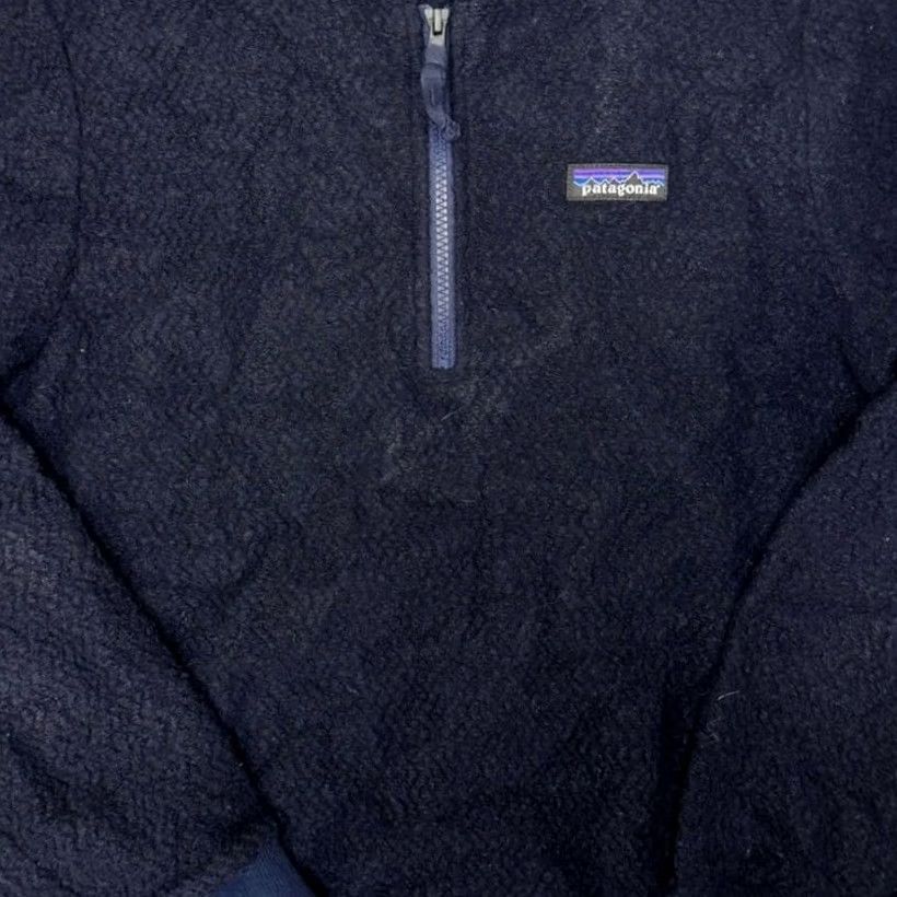 Patagonia Patagonia Women's Navy Blue Woolyester 1/4 Zip Pullover Sweater M Women Shirt - Vintage? Size M / US 6-8 / IT 42-44 - 3 Thumbnail