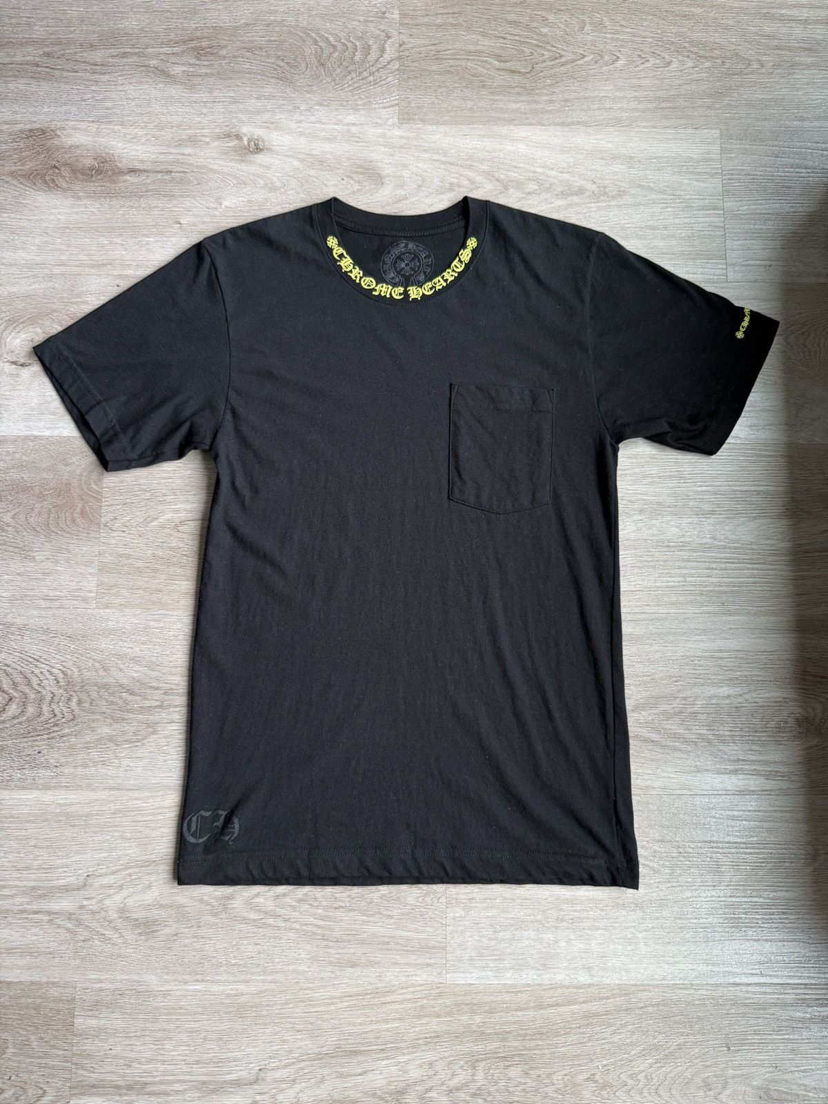 Chrome Hearts Chrome Hearts Neon Pink Stripe Logo Tee | Grailed