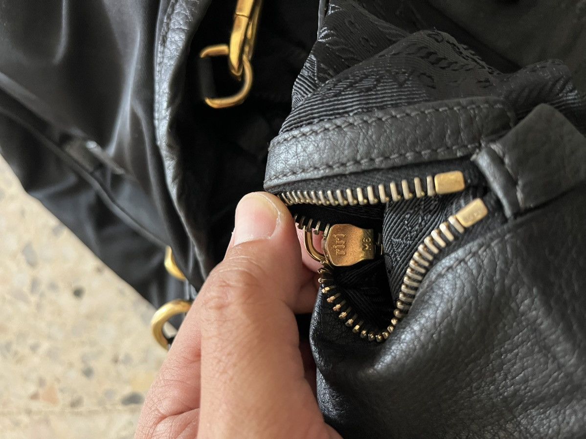 Prada PRADA 2WAY Shoulder Handbag Black Nylon Leather Logo Plate Size ONE SIZE - 5 Thumbnail