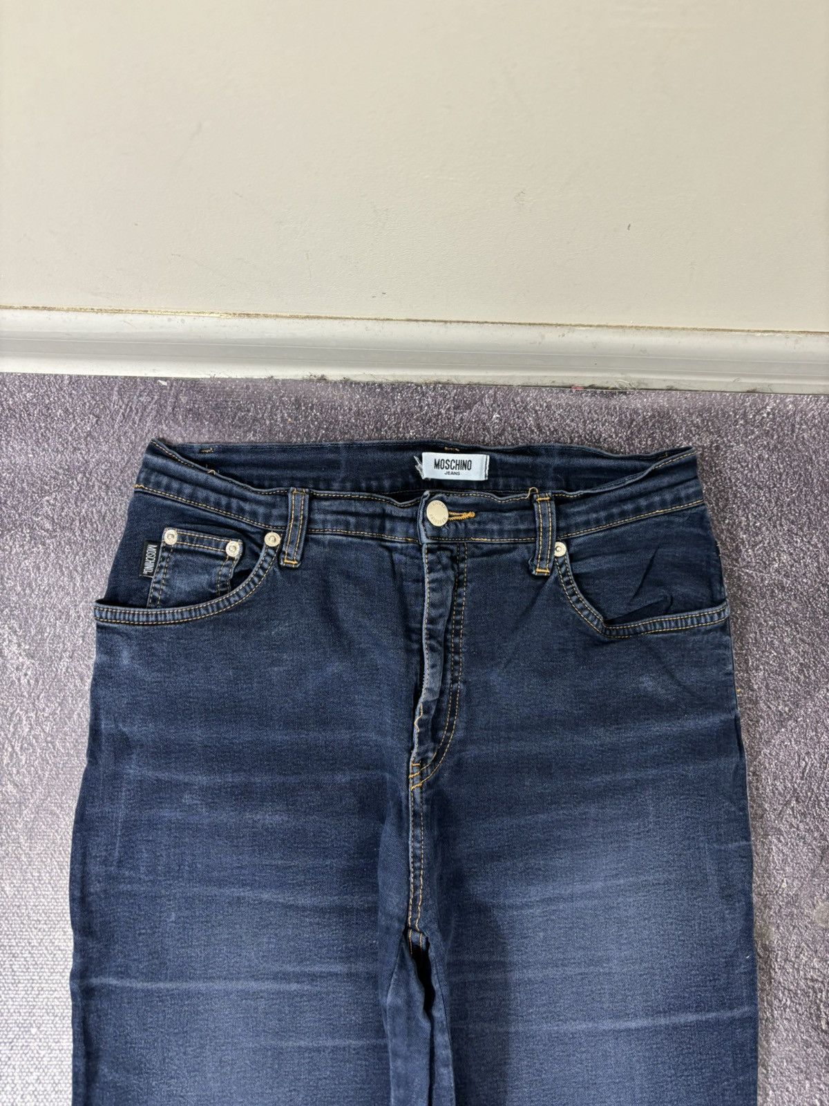 Moschino Vintage Moschino Women’s Hippie Logo Luxury Blue Denim Jeans Size 27" / US 4 / IT 40 - 8 Thumbnail