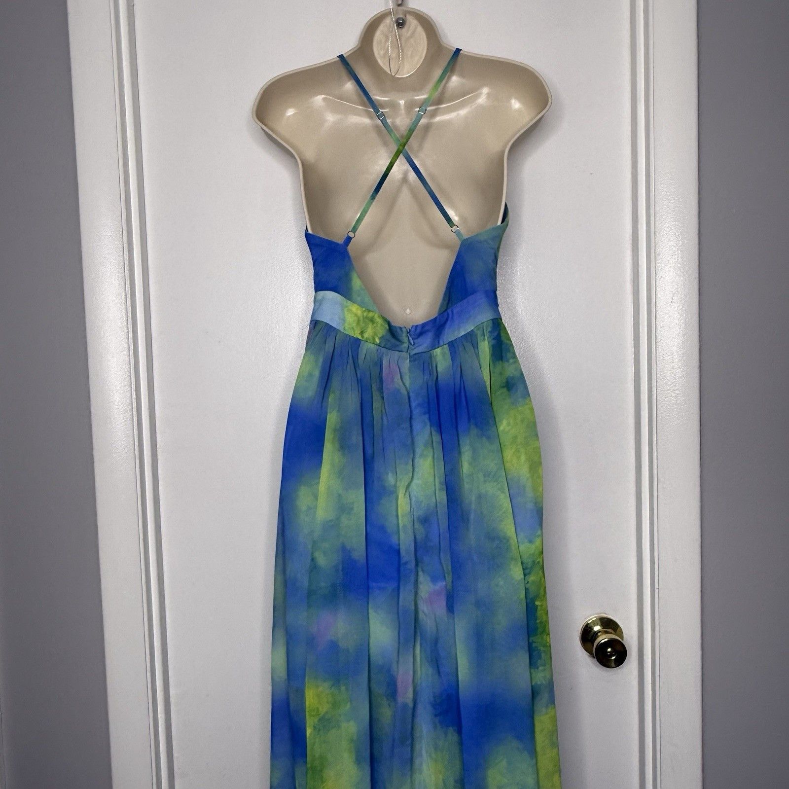 Other Luxxel Women Blue Green Tie Dye Maxi Dress M Babydoll Empire Size M / US 6-8 / IT 42-44 - 5 Thumbnail