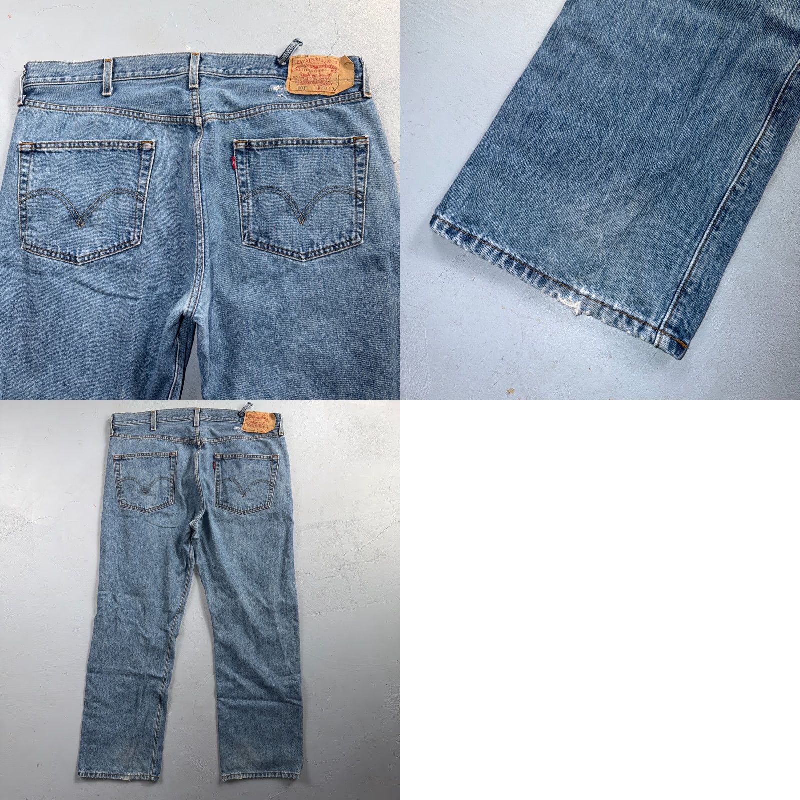 Levi's VINTAGE Levi's 501 Jeans Mens Denim Blue Light Wash 40x32 Straight 5-Pocket 90s Size US 40 / EU 56 - 11 Thumbnail