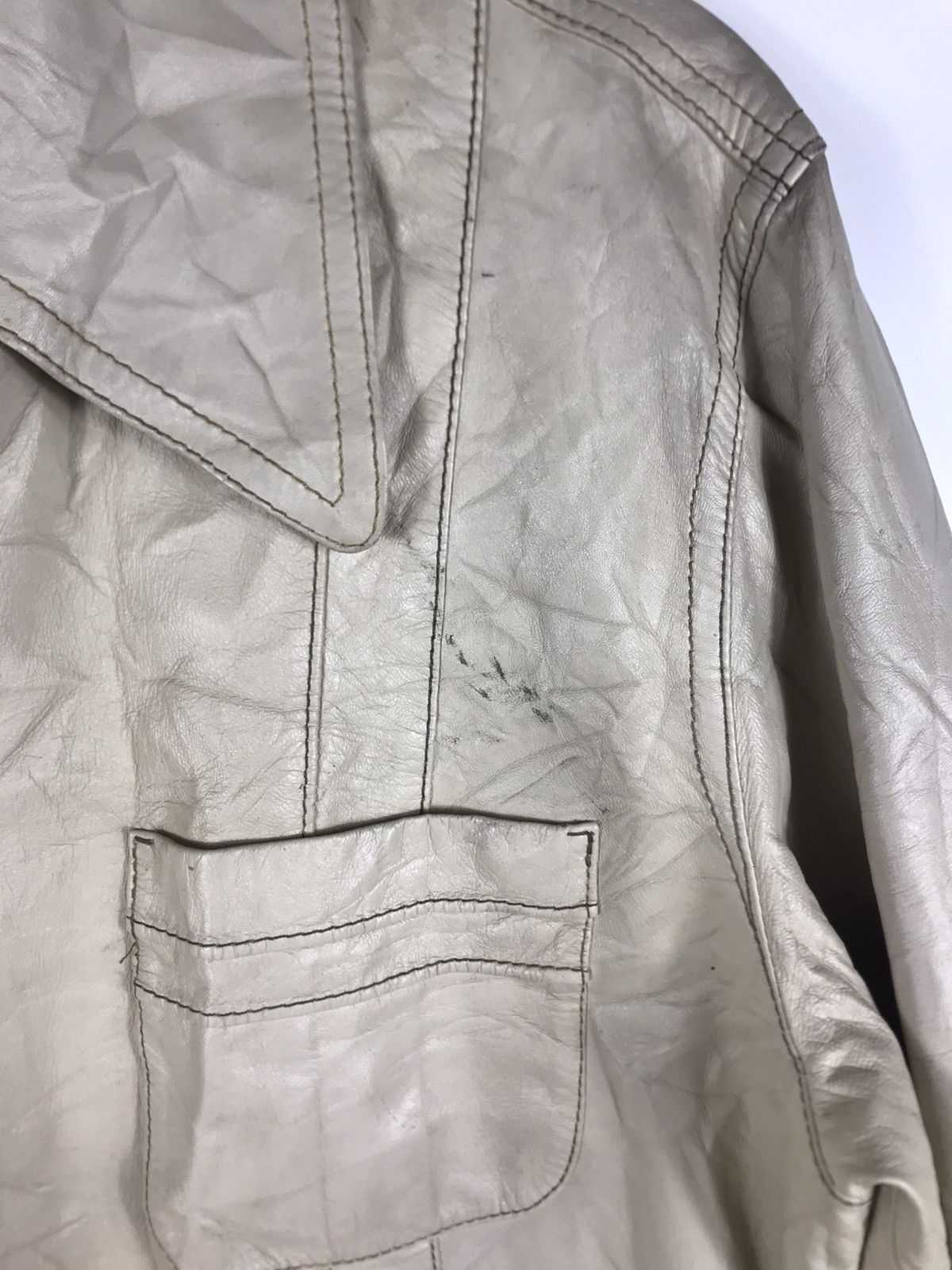 Burberry × Vintage ⚡️Vintage Burberry Distressed Leather Shirt Jacket Size US M / EU 48-50 / 2 - 7 Thumbnail
