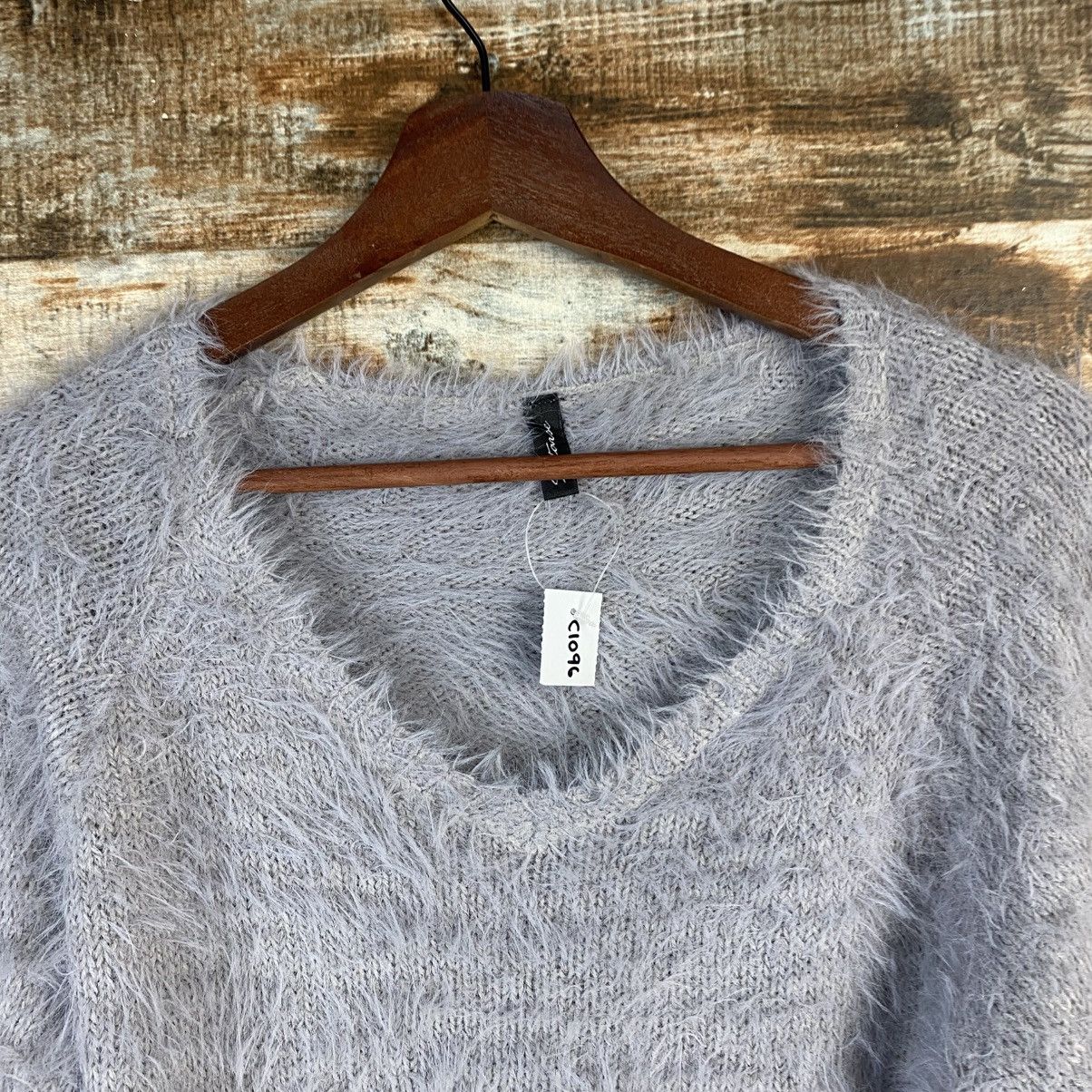 Japanese Brand DL Saltanse Gray shaggy fur Mohair Knitwear #C1096 Size M / US 6-8 / IT 42-44 - 4 Thumbnail
