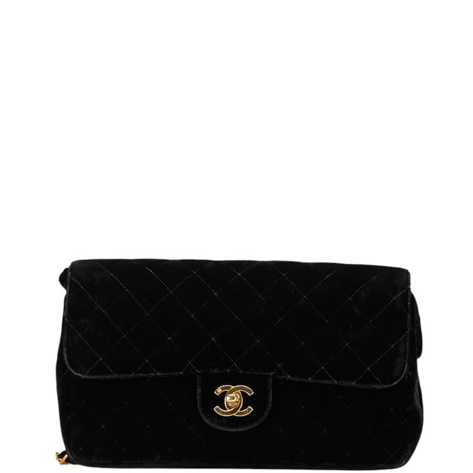 Chanel CHANEL Matelasse 25 Coco Mark Chain Backpack in Black Velour and Leather for Women Size ONE SIZE - 1 Thumbnail