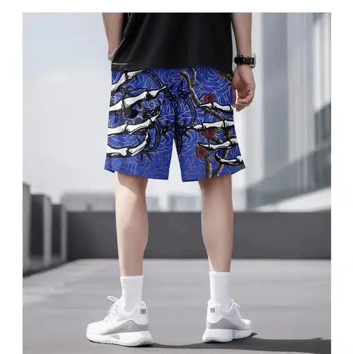 Japanese Brand Mibuki x Kida Vintage Hip Hop Skull Hand Floral Shorts Size US 32 / EU 48 - 4 Thumbnail