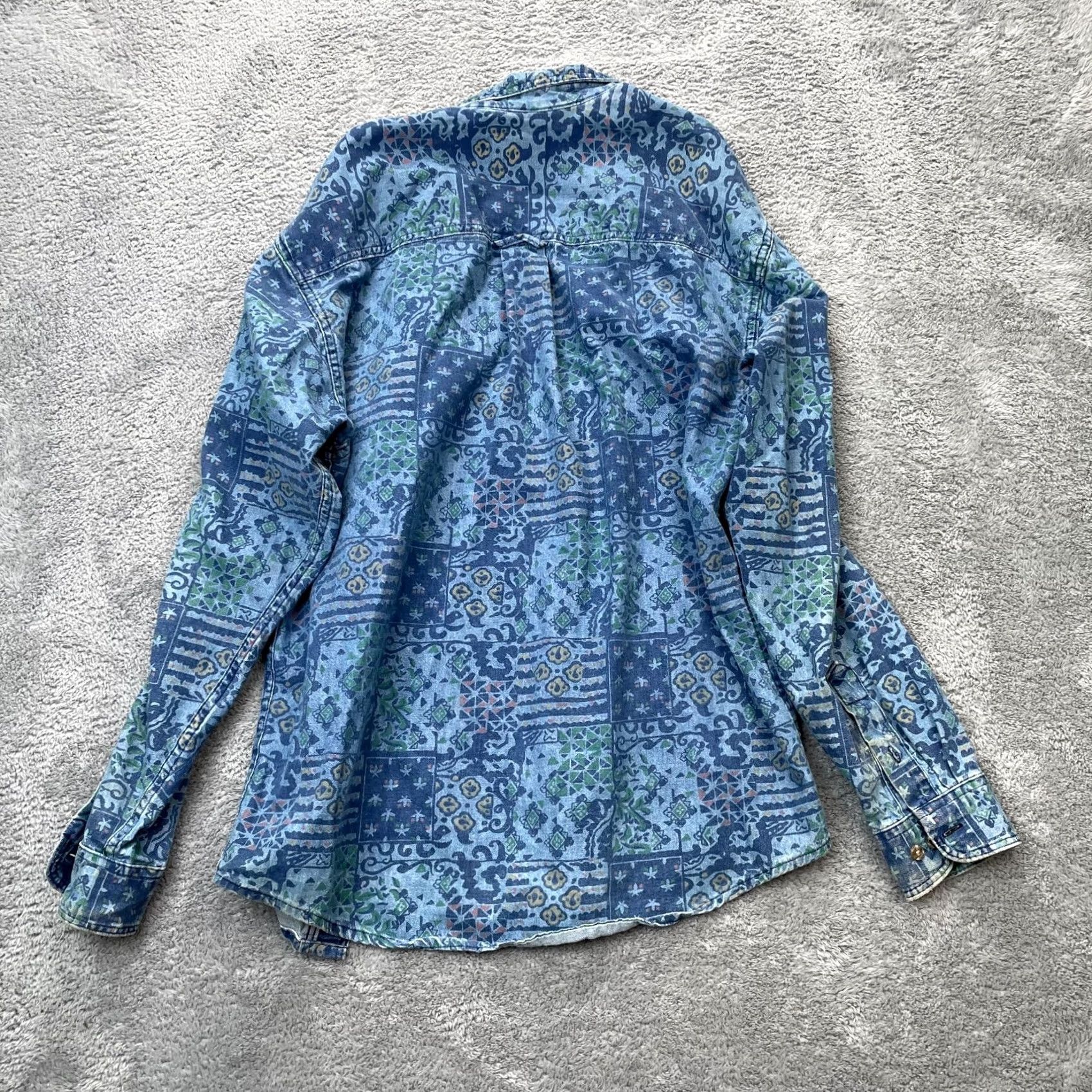 Eddie Bauer VINTAGE Eddie Bauer Shirt Mens Medium Blue Patchwork Paisley Abstract Button Up Size US M / EU 48-50 / 2 - 7 Thumbnail