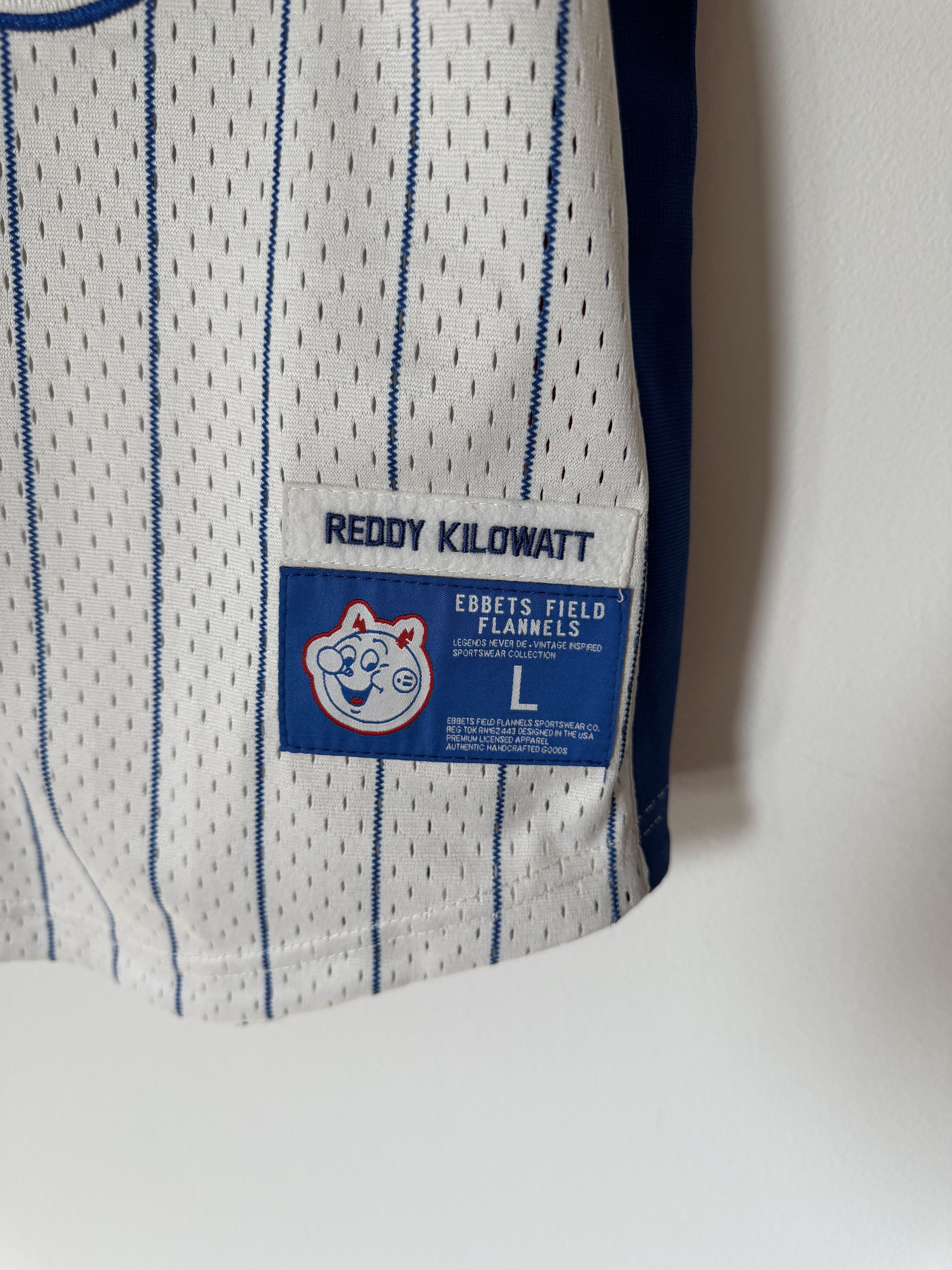 Ebbets Field Flannels Ebbets Field Reddy Kilowatt Pinstripe Mesh Jersey Size US L / EU 52-54 / 3 - 5 Thumbnail