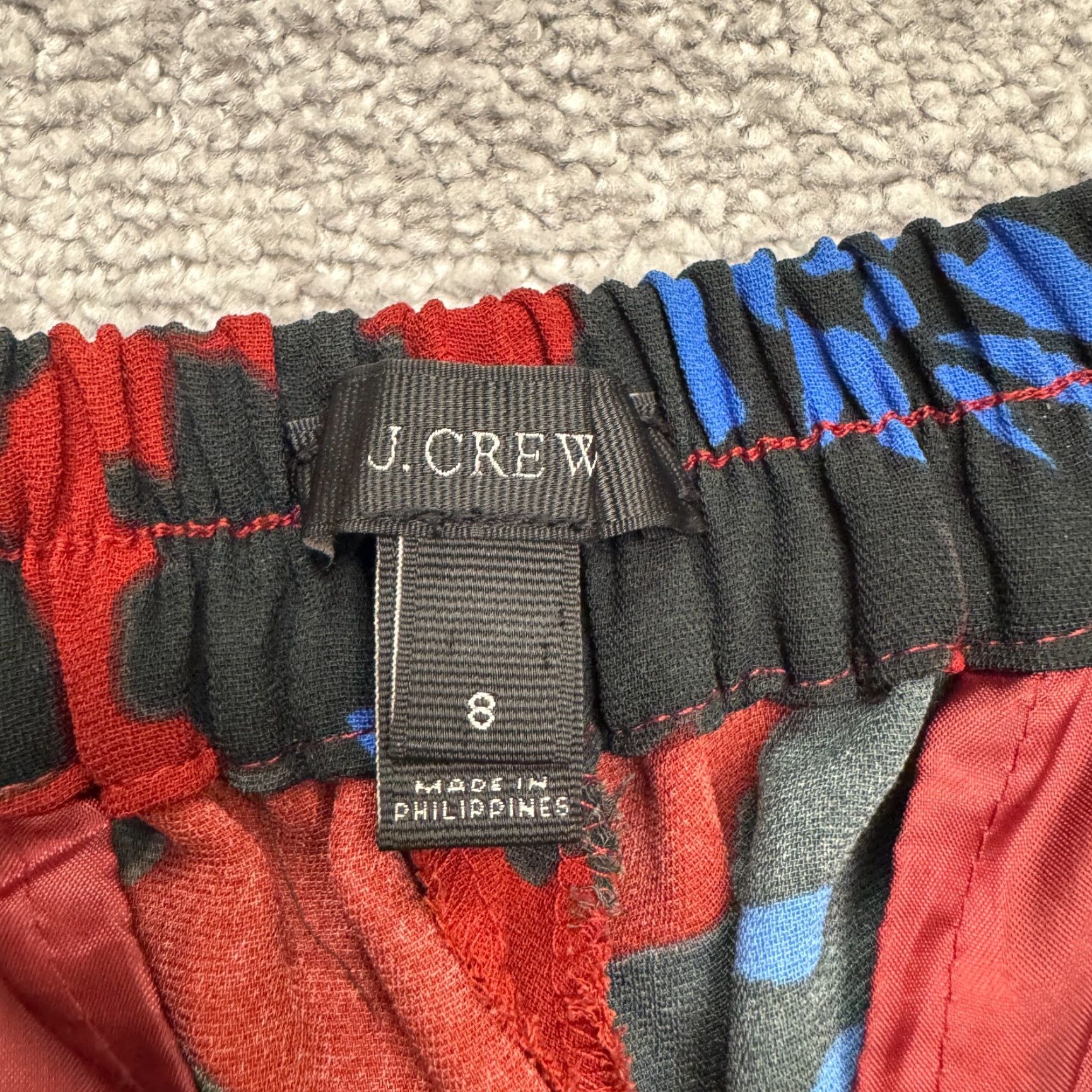 J.Crew J.Crew Pants Womens 8 Firework Floral Tapered Pull On Boho Casual Red Blue Black Size 30" / US 8 / IT 44 - 5 Thumbnail