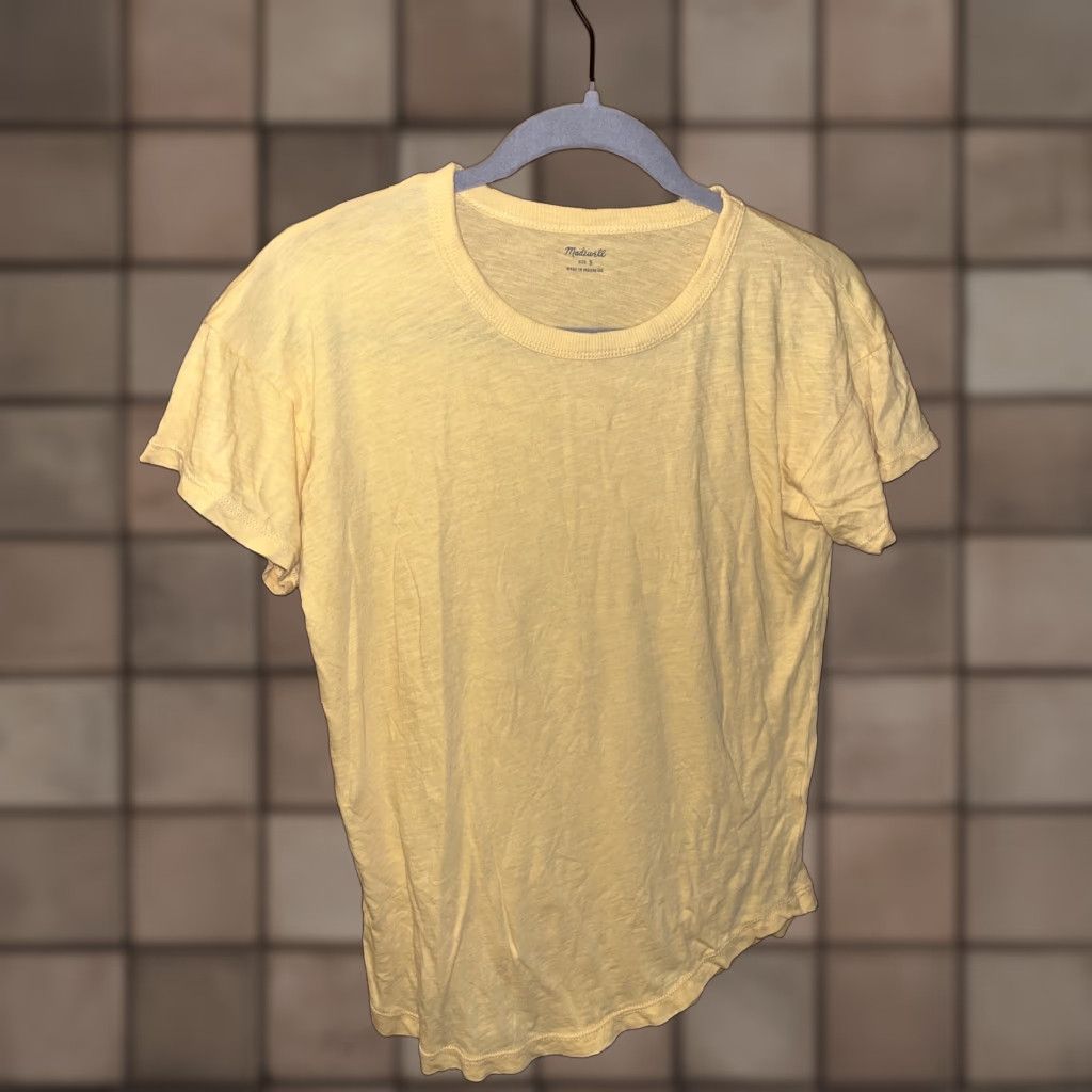 Madewell VINTAGE Madewell Women's T-Shirt Size S Crew Neck Short Sleeve Yellow Cotton Casual All Seasons Size S / US 4 / IT 40 - 1 Thumbnail