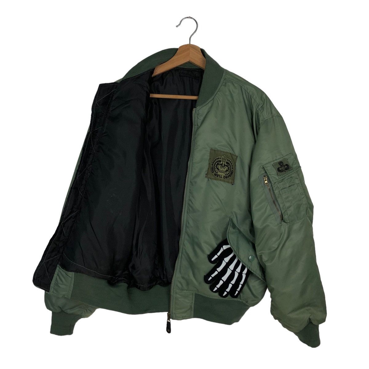 Vintage VINTAGE BOMBER JACKET DEFEND MILITARY RIOT RIOT DESIGN Size US M / EU 48-50 / 2 - 8 Thumbnail
